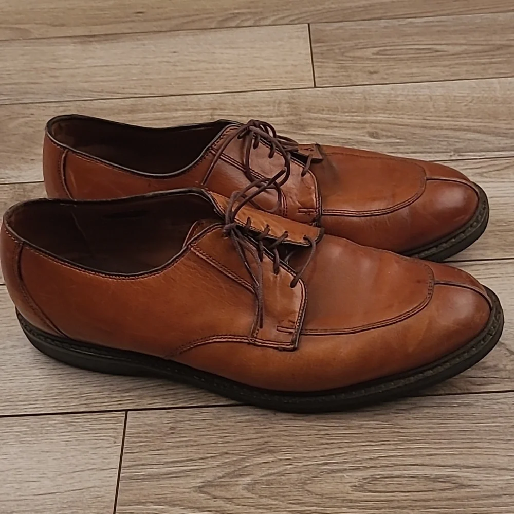 ALLEN EDMONDS‎ Ashton Tan Brown Leather Sz 11 E Mens Split Toe Dress Shoes